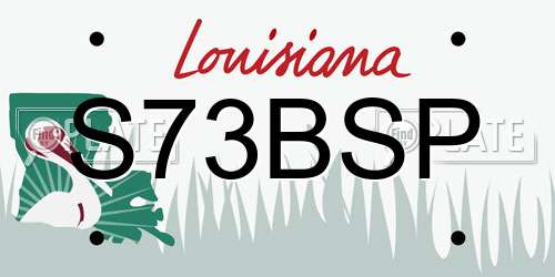 S73BSP Louisiana License Plate