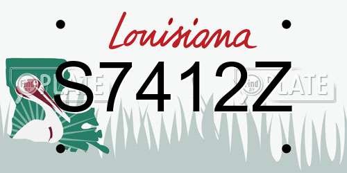 S7412Z Louisiana License Plate