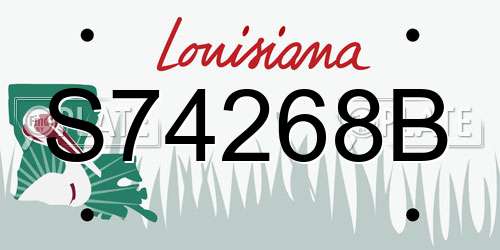 S74268B Louisiana License Plate