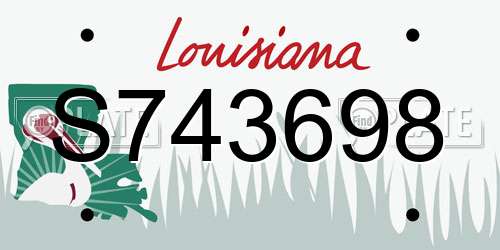 S743698 Louisiana License Plate