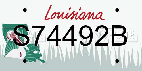 S74492B Louisiana License Plate
