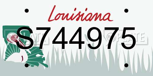 S744975 Louisiana License Plate