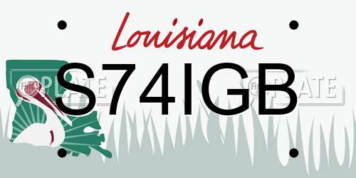 S74IGB Louisiana License Plate