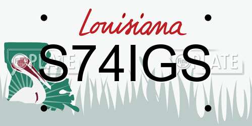 S74IGS Louisiana License Plate