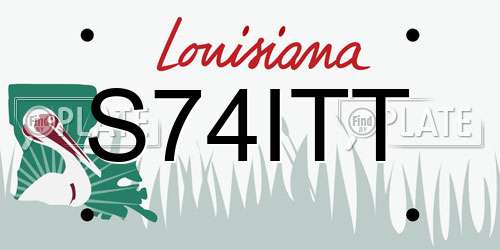 S74ITT Louisiana License Plate