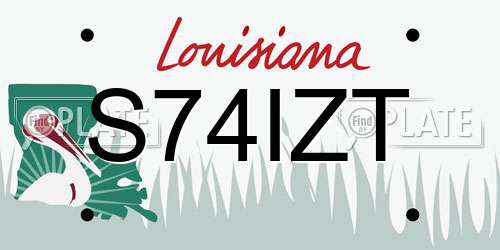 S74IZT Louisiana License Plate
