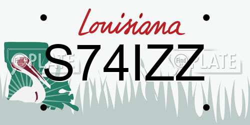 S74IZZ Louisiana License Plate