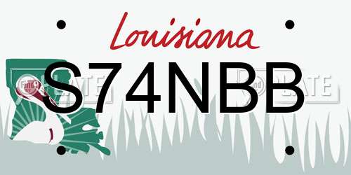 S74NBB Louisiana License Plate