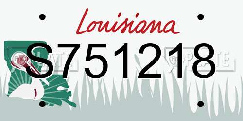 S751218 Louisiana License Plate