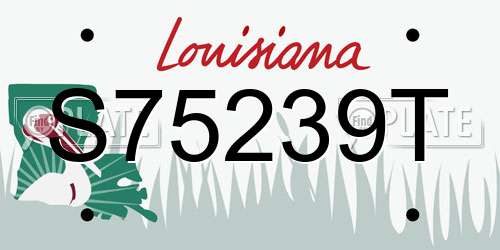 S75239T Louisiana License Plate