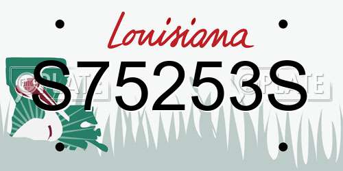 S75253S Louisiana License Plate