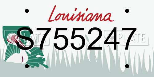 S755247 Louisiana License Plate