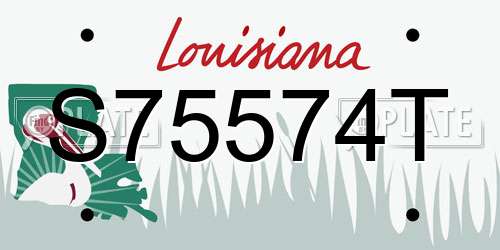 S75574T Louisiana License Plate