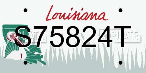 S75824T Louisiana License Plate