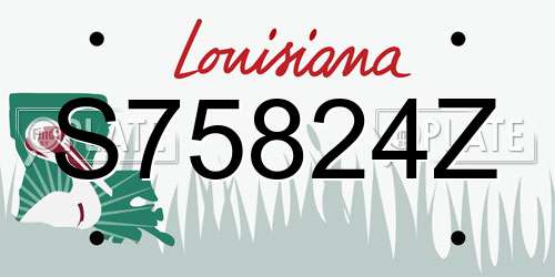 S75824Z Louisiana License Plate
