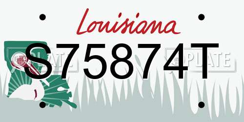 S75874T Louisiana License Plate