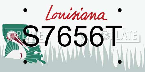S7656T Louisiana License Plate