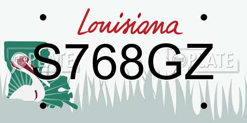 S768GZ Louisiana License Plate
