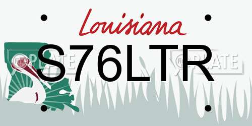 S76LTR Louisiana License Plate