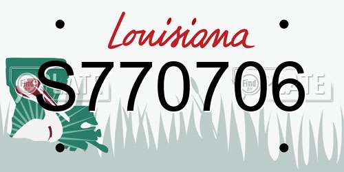 S770706 Louisiana License Plate