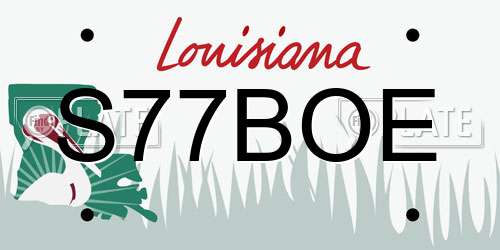 S77BOE Louisiana License Plate