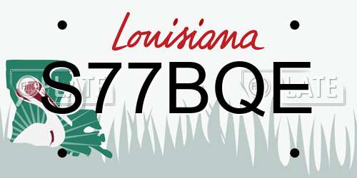 S77BQE Louisiana License Plate