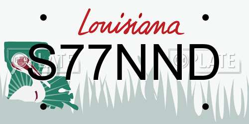 S77NND Louisiana License Plate