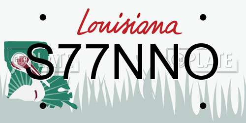 S77NNO Louisiana License Plate