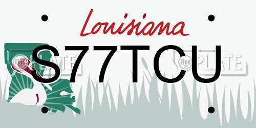 S77TCU Louisiana License Plate