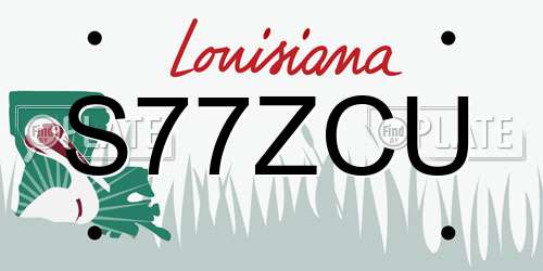 S77ZCU Louisiana License Plate