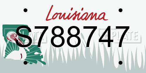 S788747 Louisiana License Plate