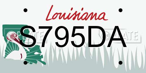 S795DA Louisiana License Plate