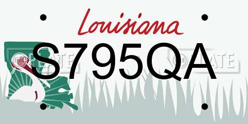 S795QA Louisiana License Plate