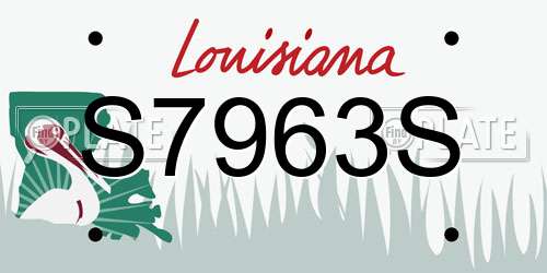 S7963S Louisiana License Plate