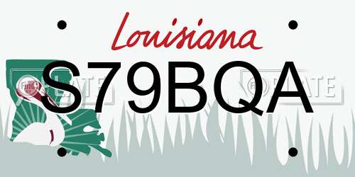 S79BQA Louisiana License Plate