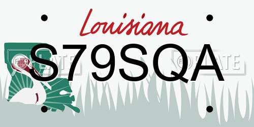 S79SQA Louisiana License Plate