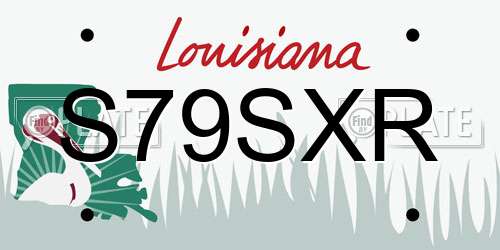 S79SXR Louisiana License Plate