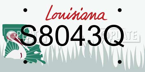 S8043Q Louisiana License Plate