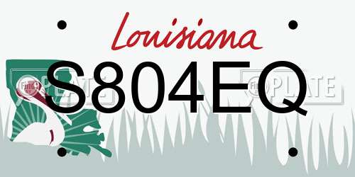 S804EQ Louisiana License Plate