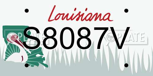S8087V Louisiana License Plate
