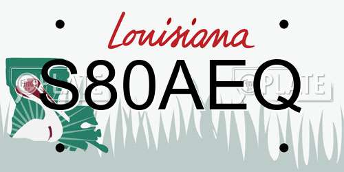 S80AEQ Louisiana License Plate