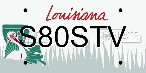 S80STV Louisiana License Plate
