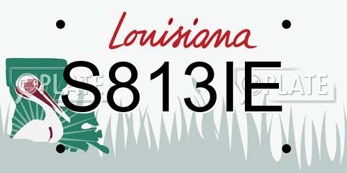 S813IE Louisiana License Plate