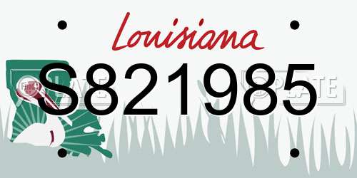 S821985 Louisiana License Plate