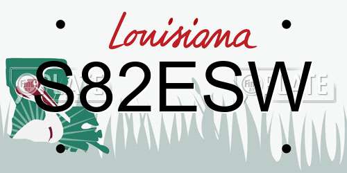 S82ESW Louisiana License Plate