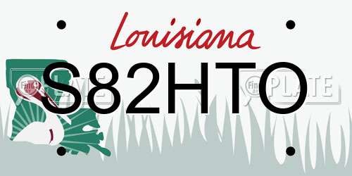 S82HTO Louisiana License Plate
