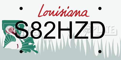 S82HZD Louisiana License Plate