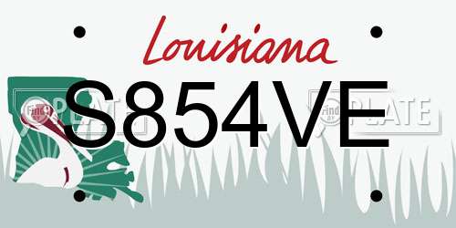 S854VE Louisiana License Plate