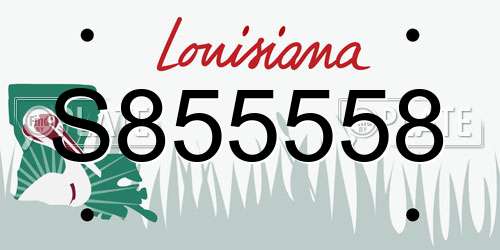 S855558 Louisiana License Plate