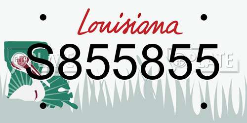 S855855 Louisiana License Plate